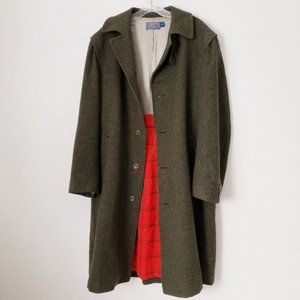 Pendleton Mens 40 Green Wool Vintage Long Pea Coat